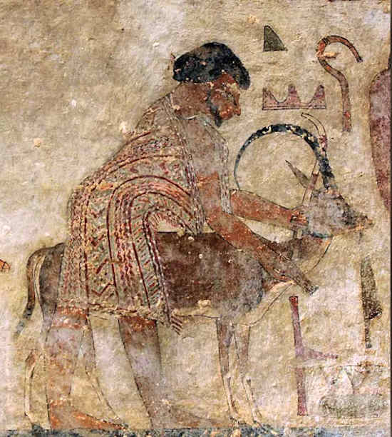 Человек по имени «Абиша Гиксос» был частью иностранной делегации, описанной в картине на могиле Хнхомотепа II (около 1900 г. до н.э.)