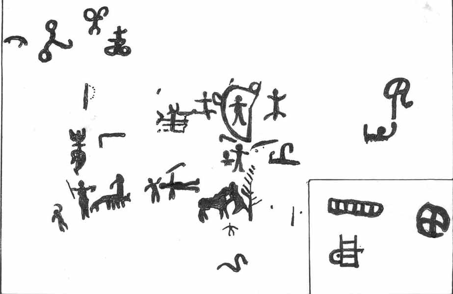 Фрагмент росписи в гроте Таш-Арик 