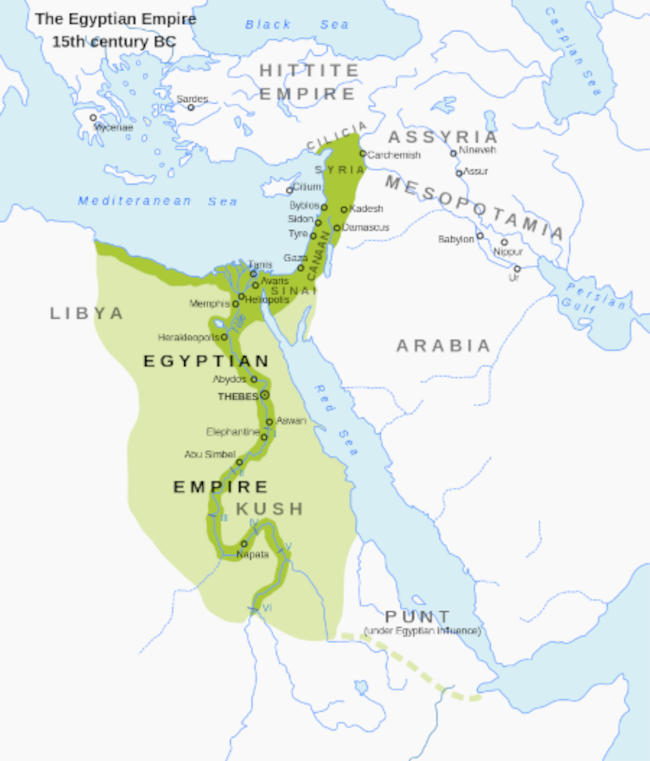 Территория Древнего Египта в XV веке до н. э.