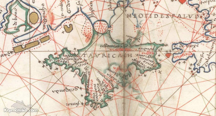 Карта из атласа BATTISTA AGNESE, PORTOLAN ATLAS Italy, ca. 1550 года